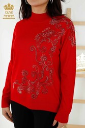 14GG Produced Viscose Elite Knitwear Crystal Stone Embroidered Women's Clothing Manufacturer - 30013 | Real Textile - Thumbnail