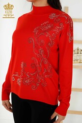 14GG Produced Viscose Elite Knitwear Crystal Stone Embroidered Women's Clothing Manufacturer - 30013 | Real Textile - Thumbnail