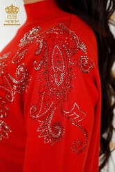 14GG Produced Viscose Elite Knitwear Crystal Stone Embroidered Women's Clothing Manufacturer - 30013 | Real Textile - Thumbnail