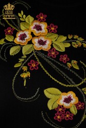 14GG Produced Viscose Elite Knitwear Floral Embroidery Women's Clothing Manufacturer - 16811 | Real Textile - Thumbnail