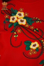 14GG Produced Viscose Elite Knitwear Floral Embroidery Women's Clothing Manufacturer - 16811 | Real Textile - Thumbnail