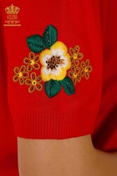 14GG Produced Viscose Elite Knitwear Floral Embroidery Women's Clothing Manufacturer - 16811 | Real Textile - Thumbnail