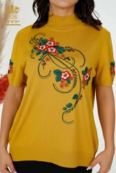 14GG Produced Viscose Elite Knitwear Floral Embroidery Women's Clothing Manufacturer - 16811 | Real Textile - Thumbnail