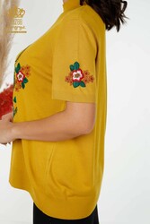 14GG Produced Viscose Elite Knitwear Floral Embroidery Women's Clothing Manufacturer - 16811 | Real Textile - Thumbnail