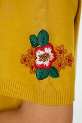 14GG Produced Viscose Elite Knitwear Floral Embroidery Women's Clothing Manufacturer - 16811 | Real Textile - Thumbnail