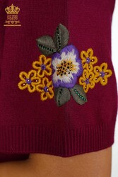 14GG Produced Viscose Elite Knitwear Floral Embroidery Women's Clothing Manufacturer - 16811 | Real Textile - Thumbnail
