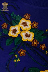 14GG Produced Viscose Elite Knitwear Floral Embroidery Women's Clothing Manufacturer - 16811 | Real Textile - Thumbnail