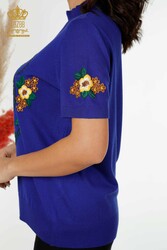 14GG Produced Viscose Elite Knitwear Floral Embroidery Women's Clothing Manufacturer - 16811 | Real Textile - Thumbnail