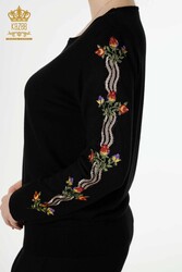 14GG Produced Viscose Elite Knitwear Tracksuit Suit Floral Embroidery Women's Clothing Manufacturer - 16528 | Real Textile - Thumbnail