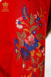 Conjunto de chándal de punto de élite de viscosa producido 14GG Fabricante de ropa de mujer con bordado de piedra - 16560 | Textiles reales - Thumbnail