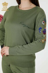 14GG Produced Viscose Elite Knitwear Tracksuit Set Stone Embroidered Women's Clothing Manufacturer - 16560 | Real Textile - Thumbnail