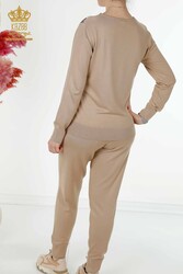 14GG Produced Viscose Elite Knitwear Tracksuit Suit Tiger Pattern Women's Clothing Manufacturer - 16525 | Real Textile - Thumbnail