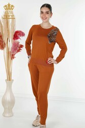 14GG Produced Viscose Elite Knitwear Tracksuit Suit Tiger Pattern Women's Clothing Manufacturer - 16525 | Real Textile - Thumbnail