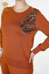 14GG Produced Viscose Elite Knitwear Tracksuit Suit Tiger Pattern Women's Clothing Manufacturer - 16525 | Real Textile - Thumbnail