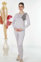 14GG Produced Viscose Elite Knitwear Tracksuit Suit Tiger Pattern Women's Clothing Manufacturer - 16525 | Real Textile - Thumbnail