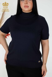 14GG Produced Viscose Elite Knitwear Ropa de mujer con cuello alzado - 16168 | Textiles reales - Thumbnail