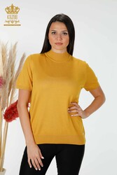 14GG Produced Viscose Elite Knitwear Ropa de mujer con cuello alzado - 16168 | Textiles reales - Thumbnail