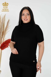 14GG Produced Viscose Elite Knitwear Ropa de mujer con cuello alzado - 16168 | Textiles reales - Thumbnail