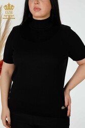 14GG Produced Viscose Elite Knitwear Ropa de mujer con cuello alzado - 16168 | Textiles reales - Thumbnail