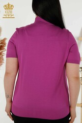 14GG Produced Viscose Elite Knitwear Ropa de mujer con cuello alzado - 16168 | Textiles reales - Thumbnail