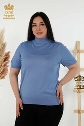 14GG Produced Viscose Elite Knitwear Ropa de mujer con cuello alzado - 16168 | Textiles reales - Thumbnail