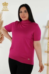 14GG Produced Viscose Elite Knitwear Ropa de mujer con cuello alzado - 16168 | Textiles reales - Thumbnail