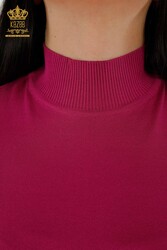 14GG Produced Viscose Elite Knitwear Ropa de mujer con cuello alzado - 16168 | Textiles reales - Thumbnail