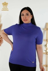 14GG Produced Viscose Elite Knitwear Ropa de mujer con cuello alzado - 16168 | Textiles reales - Thumbnail