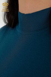 14GG Produced Viscose Elite Knitwear Standing Collar Women's Clothing - 16168 | Real Textile - Thumbnail