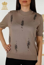 14GG Produced Viscose Elite Knitwear Fabricante de ropa de mujer con cuello alto - 16929 | Textiles reales - Thumbnail