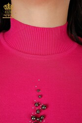 14GG Produced Viscose Elite Knitwear Standing Collar Women's Clothing Manufacturer - 16929 | Real Textile - Thumbnail