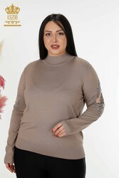 14GG Produced Viscose Elite Knitwear Standing Collar Women's Clothing Manufacturer - 30014 | Real Textile - Thumbnail