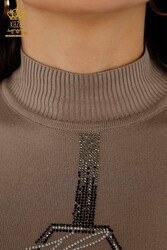 14GG Produced Viscose Elite Knitwear - Stone Embroidered - American Model - Women's Clothing - 16639 | Real Textile - Thumbnail