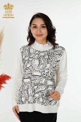 14GG Produced Viscose Elite Knitwear - Stone Embroidered - Women's Clothing Manufacturer - 30008 | Real Textile - Thumbnail