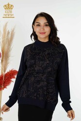 14GG Produced Viscose Elite Knitwear - Stone Embroidered - Women's Clothing Manufacturer - 30008 | Real Textile - Thumbnail