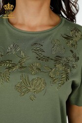 14GG Produced Viscose Elite Knitwear Stone Embroidered Women's Clothing Manufacturer - 16849 | Real Textile - Thumbnail