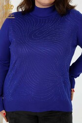 14GG Produced Viscose Elite Knitwear Stone Embroidered Women's Clothing Manufacturer - 30018 | Real Textile - Thumbnail