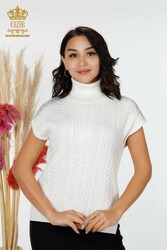 14GG Produced Viscose Elite Knitwear Sweater Stone Embroidered Women's Clothing Manufacturer - 30097 | Real Textile - Thumbnail