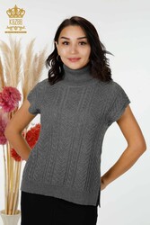 14GG Produced Viscose Elite Knitwear Sweater Stone Embroidered Women's Clothing Manufacturer - 30097 | Real Textile - Thumbnail