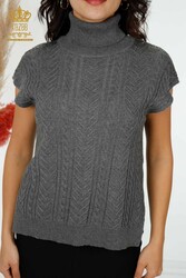 14GG Produced Viscose Elite Knitwear Sweater Stone Embroidered Women's Clothing Manufacturer - 30097 | Real Textile - Thumbnail