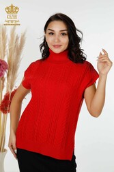 14GG Produced Viscose Elite Knitwear Sweater Stone Embroidered Women's Clothing Manufacturer - 30097 | Real Textile - Thumbnail