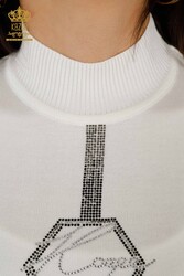 14GG Produced Viscose Elite Tricots - Pierre brodée - Modèle américain - Vêtements pour femmes - 16639 | Vrai textile - Thumbnail