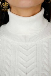 14GG Produced Viscose Elite Knitwear Sweater Piedra bordada Fabricante de ropa de mujer - 30097 | Textiles reales - Thumbnail