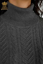 14GG Produced Viscose Elite Knitwear Sweater Piedra bordada Fabricante de ropa de mujer - 30097 | Textiles reales - Thumbnail