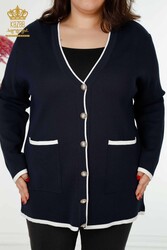 14GG produit un cardigan en tricot viscose Elite avec bouton perlé Fabricant de vêtements pour femmes - 30148 | Vrai textile - Thumbnail