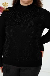 14GG Produit Viscose Elite Knitwear Stone Brodé Fabricant de vêtements pour femmes - 30018 | Vrai textile - Thumbnail