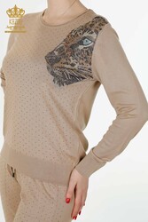 14GG Produit Viscose Elite Knitwear Survêtement Costume Tiger Pattern Fabricant de vêtements pour femmes - 16525 | Vrai textile - Thumbnail