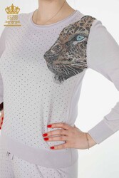 14GG Produit Viscose Elite Knitwear Survêtement Costume Tiger Pattern Fabricant de vêtements pour femmes - 16525 | Vrai textile - Thumbnail