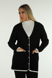 Cardigan en tricot Viscose Elite produit par 14GG avec poche Fabricant de vêtements pour femmes - 30148 | Vrai textile - Thumbnail