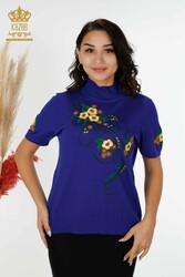 14GG produziert Viskose Elite Strickwaren Blumenstickerei Damenbekleidung Hersteller - 16811 | Echtes Textil - Thumbnail